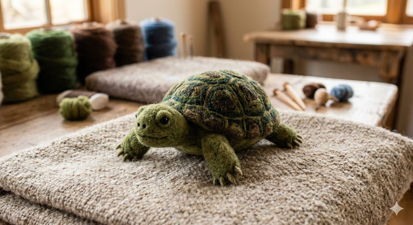 Handcrafted Wool Felt Turtle Decor