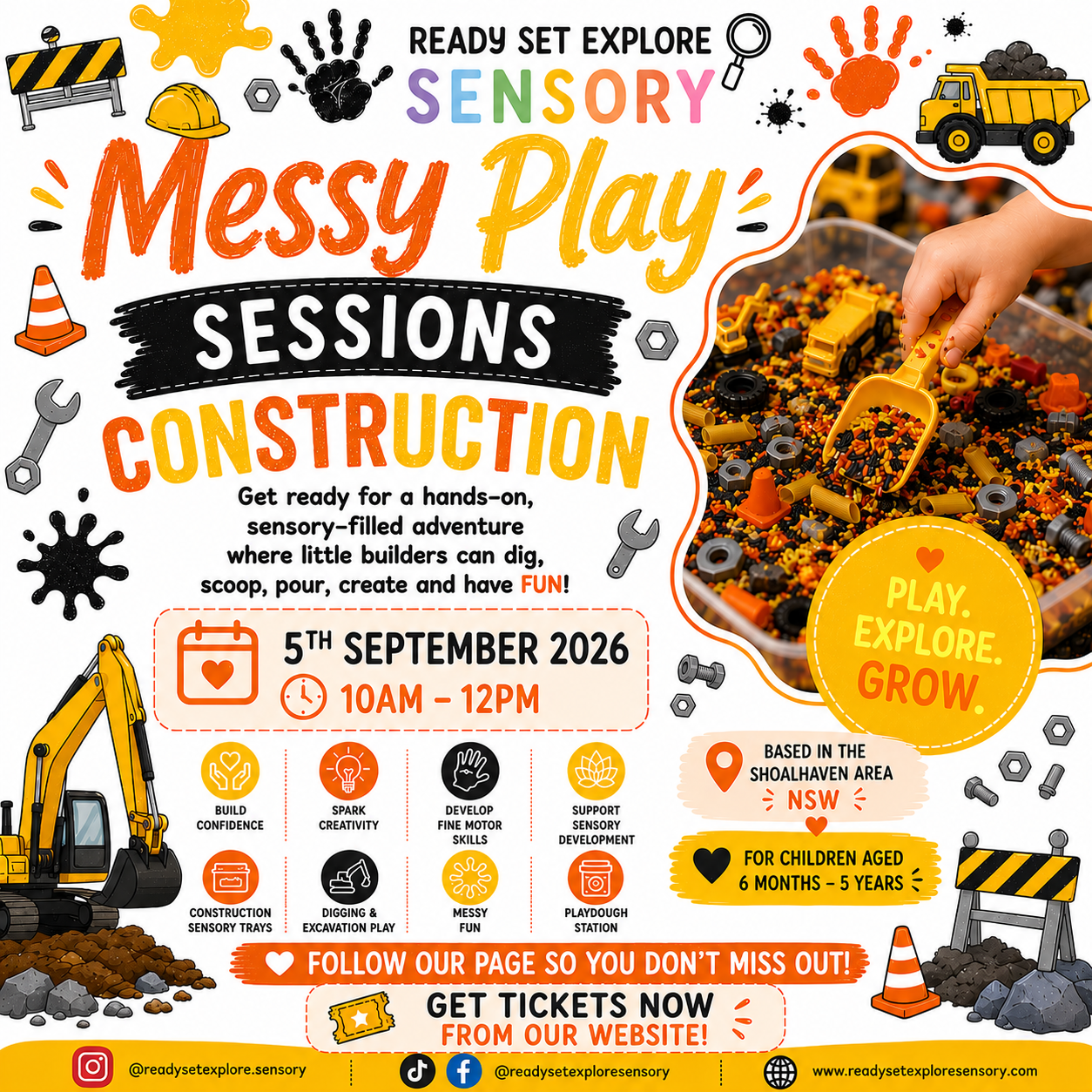 👷🏽 Construction Messy Play Session - BASIN VIEW LOCATION