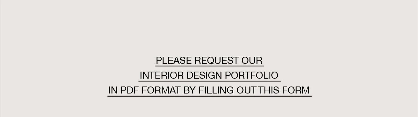 Text on a light gray background requesting to fill out a form for an interior design portfolio in PDF format.