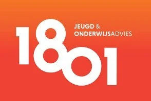 Logo met de tekst 'Jeugd & Onderwijsadvies 1801' op een oranje achtergrond.