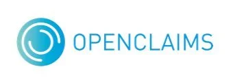 Logo van OPENCLAIMS met blauwe cirkel en tekst