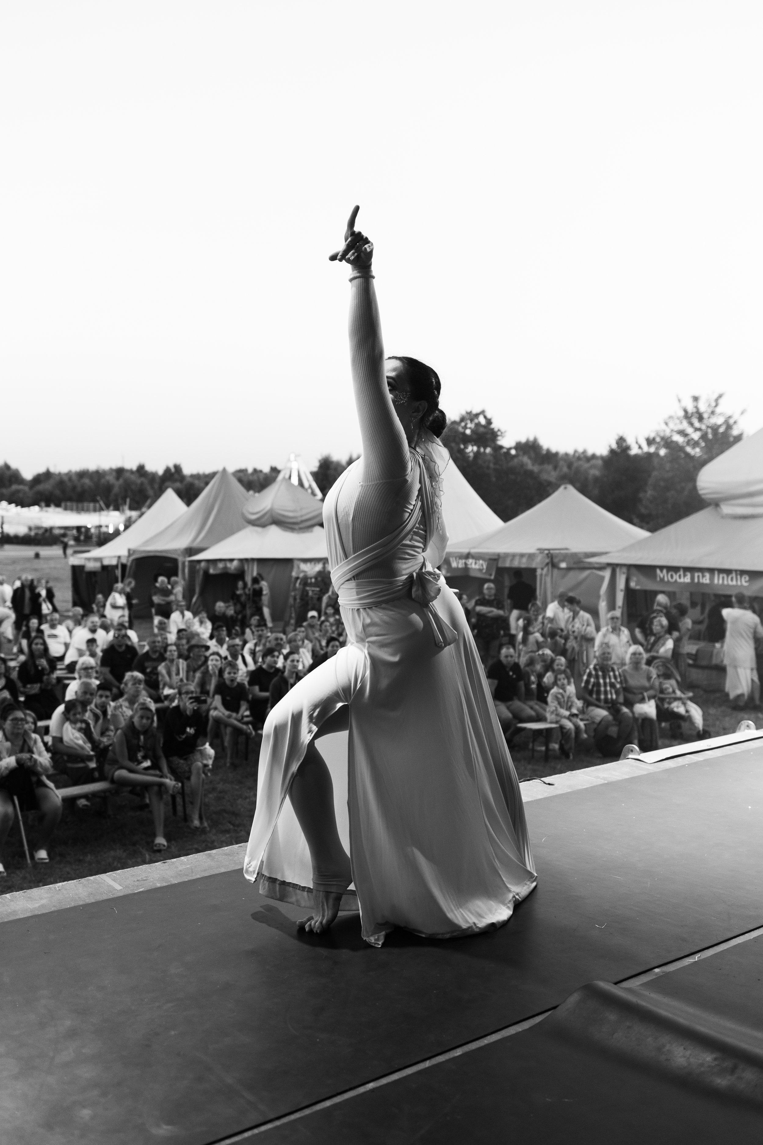 Dancer performing outdoors