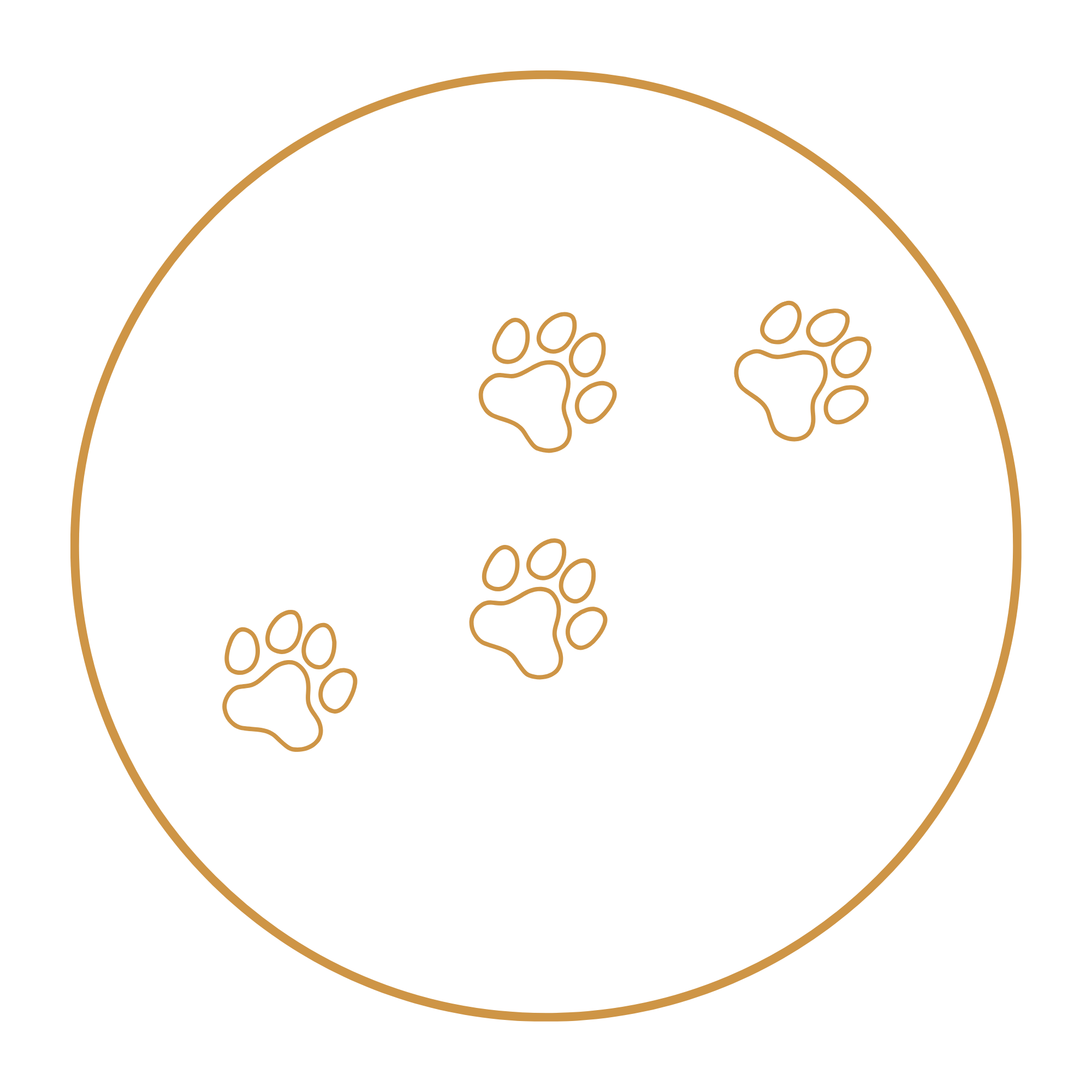 4bWalkie Pawkie Paw Logo outlines Dogbowl-Outlines in golden circle