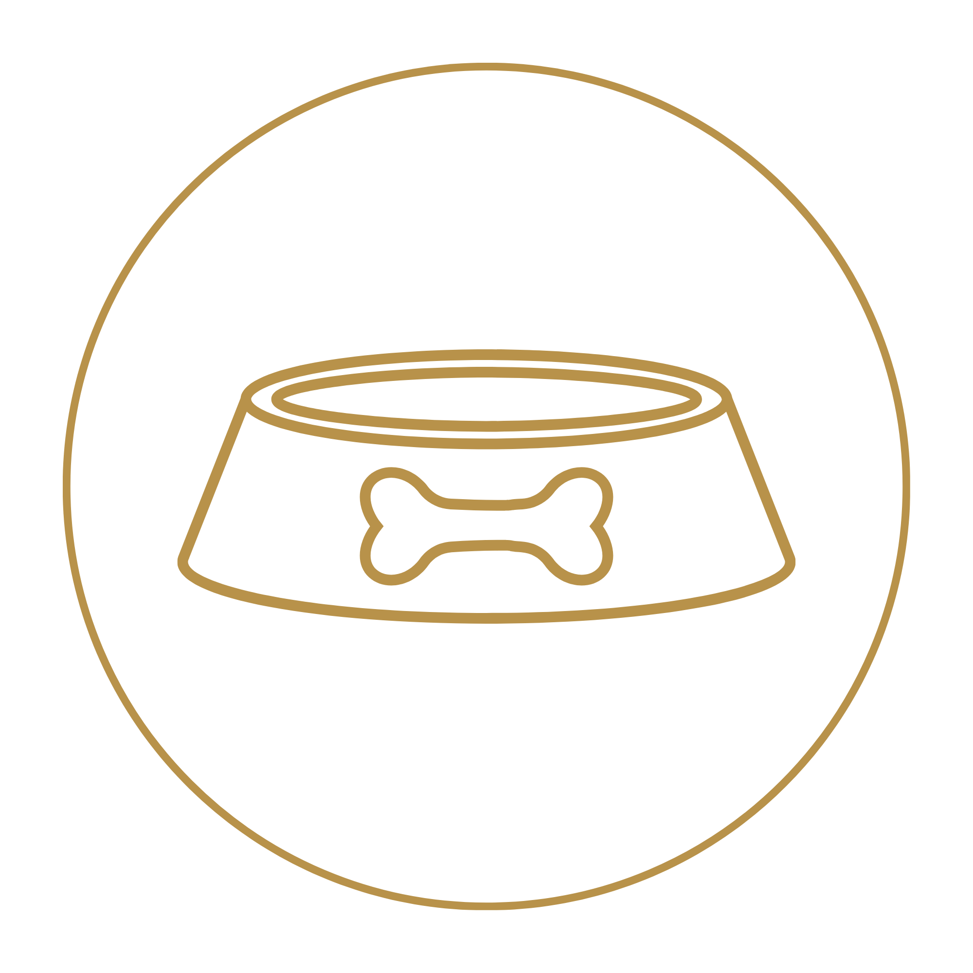 Dogbowl-Outlines in golden circle