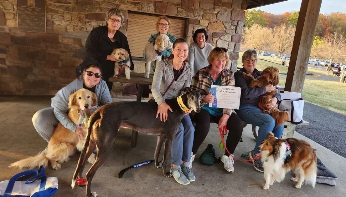 Therapy dog class graduation