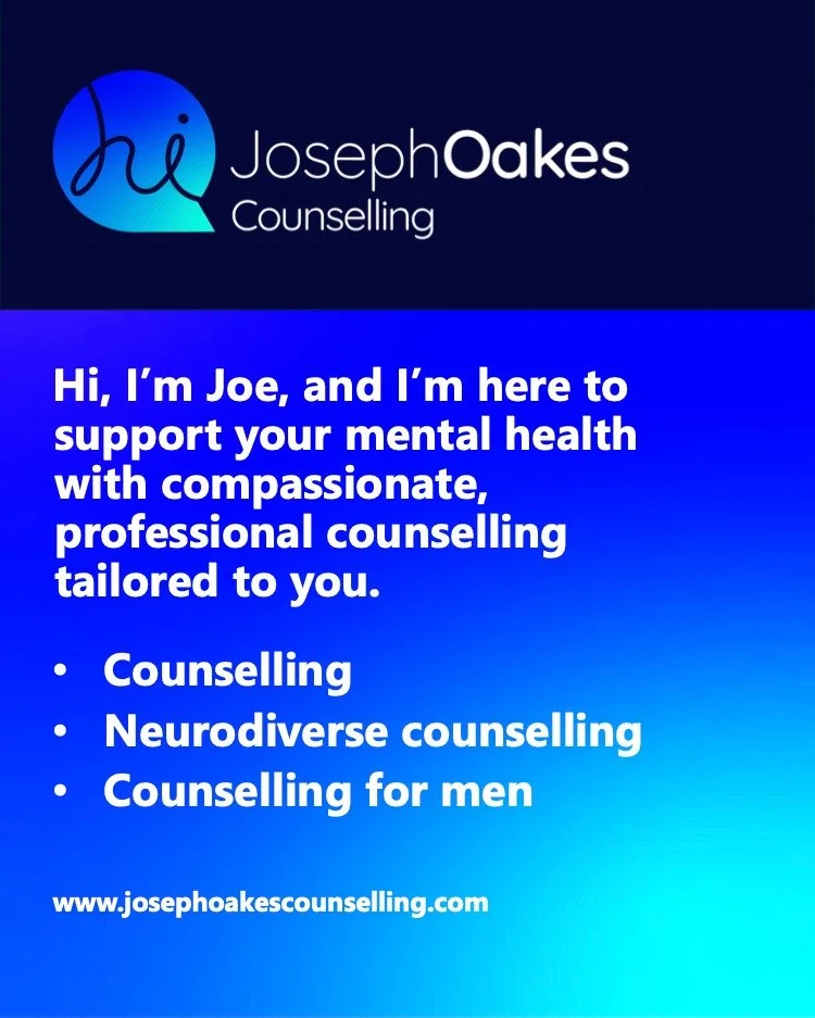 Life can get messy &mdash; and it&rsquo;s okay to ask for help.
Welcome to Joseph Oakes Counselling &mdash; a safe, supportive space where you can talk openly, feel heard, and work through life&rsquo;s challenges at your own pace. #Counselling #Thera