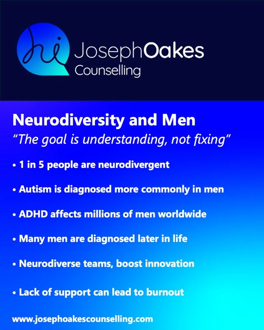 Different minds create different strengths. Neurodivergent men often experience the world in unique ways, thinking deeply, feeling intensely, and bringing perspectives that challenge norms. Understanding neurodiversity means moving beyond labels and 