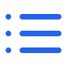 Icon of a list with three horizontal lines and dots.
