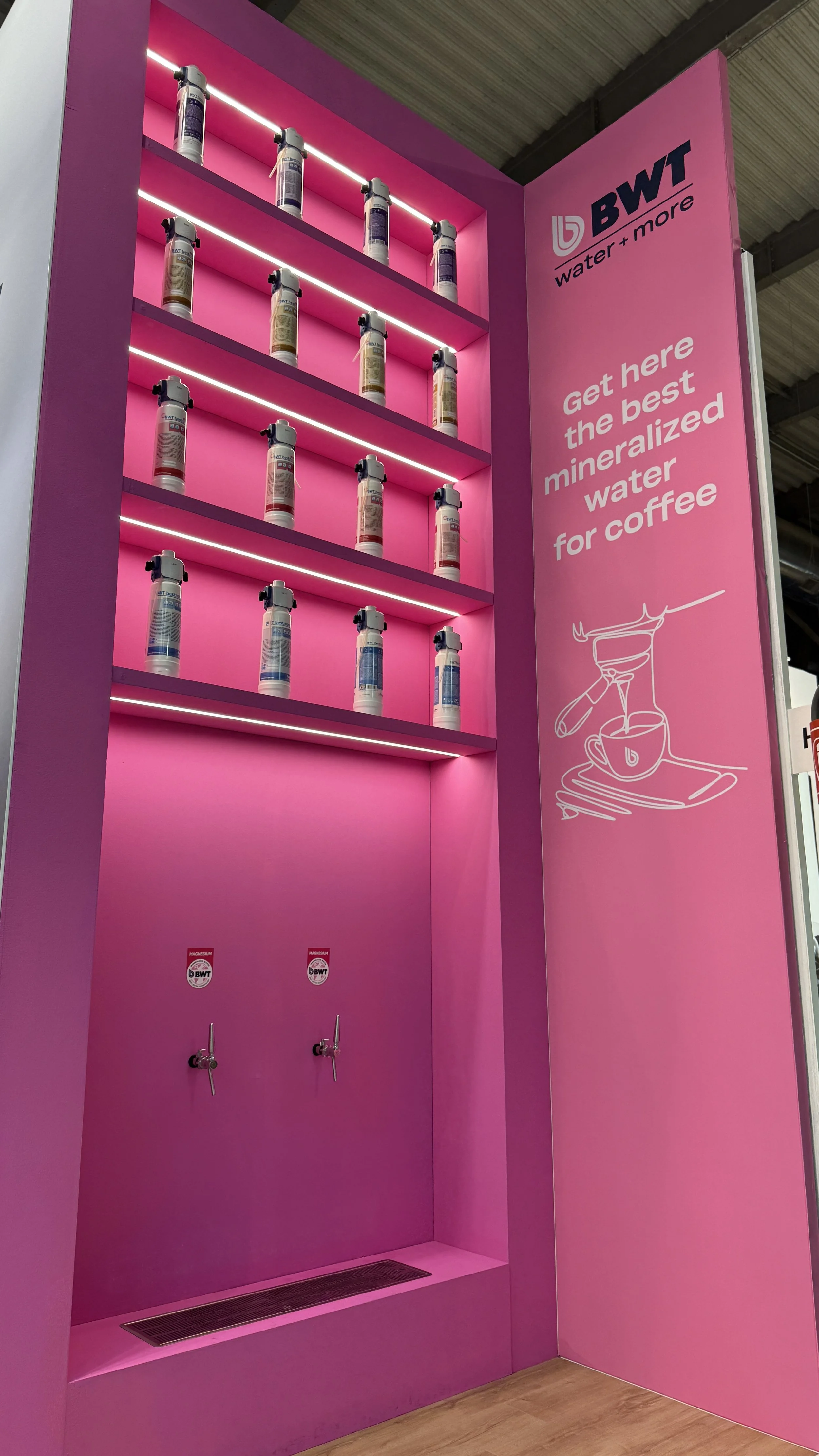  All the HOST exhibitors were able to draw BWT-optimized water from the practical filling station at BWT water+more’s booth.&nbsp;   Photo credit: BWT water+more &nbsp; 
