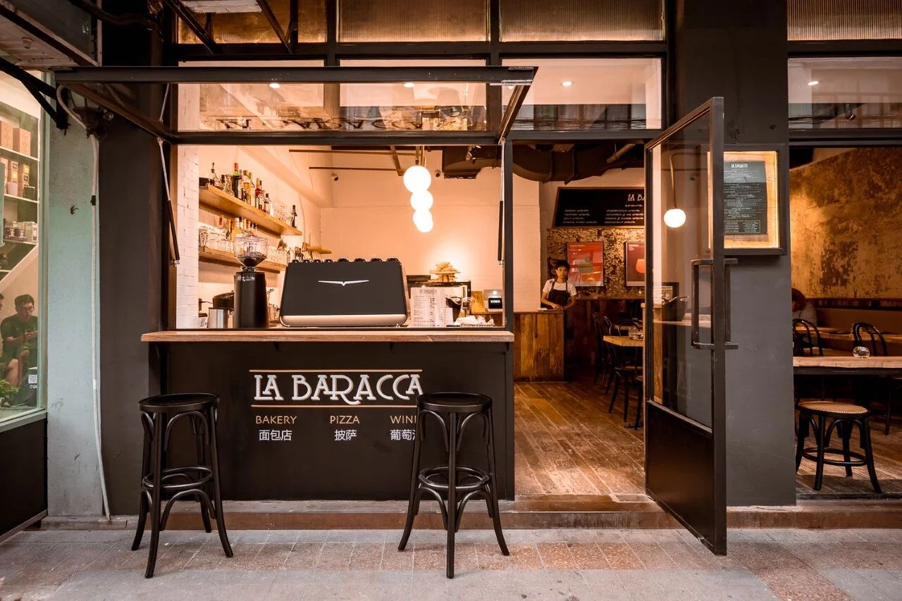 The espresso bar takes center stage at La Baracca, an Italian osteria in Shanghai. The restaurant is one of many opening following this year’s COVID-19 lockdown (credit: Gramme Kennedy).