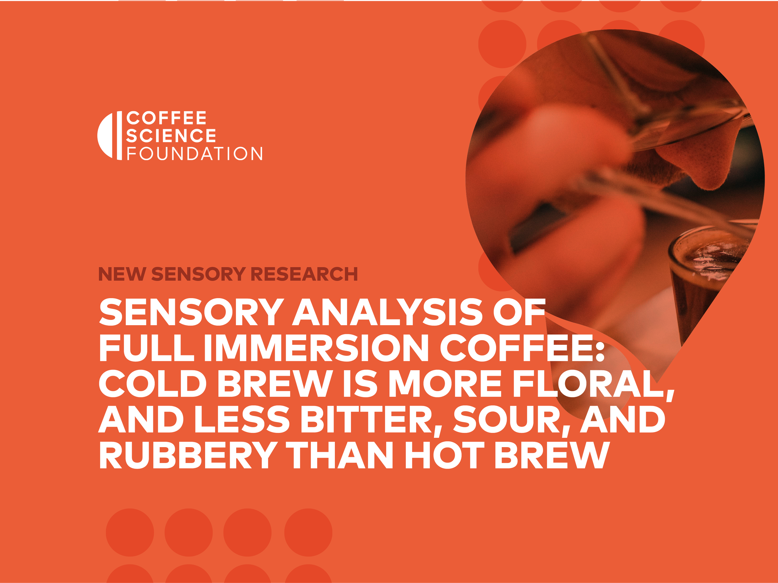 The Coffee Science Foundation Announces New Cold Brew Extraction Research: Sensory Analysis of Full Immersion Coffee