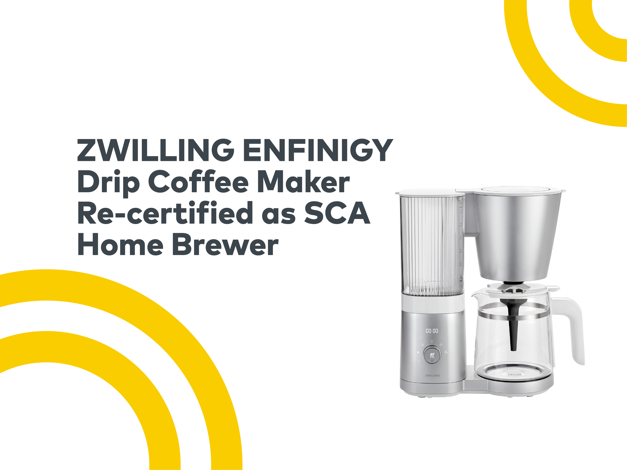 ZWILLING ENFINIGY Drip Coffee Maker Re-certified as SCA Home Brewer