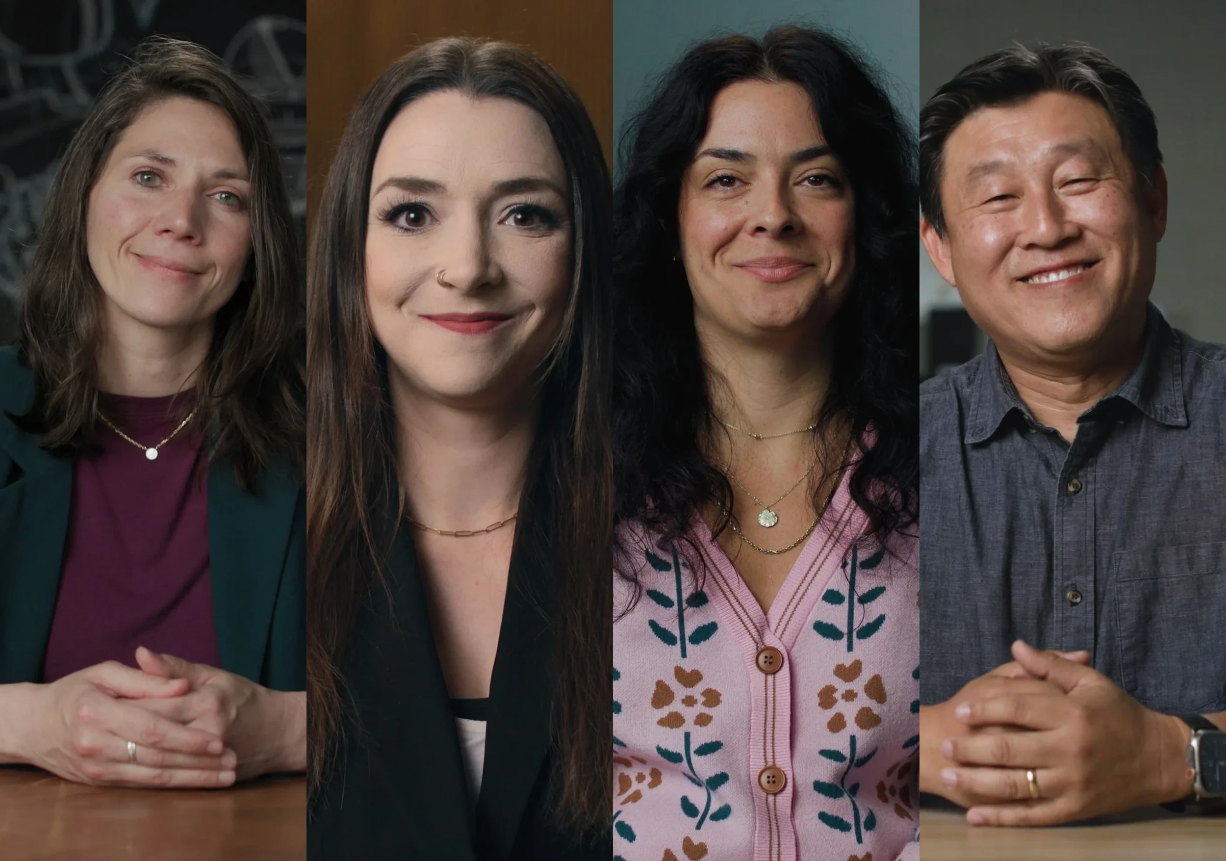 Portrait image of four teachers in SCA's online coffee business education program