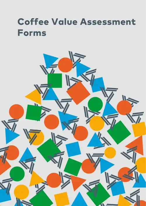 Cover for Coffee Value Assessment Forms in English