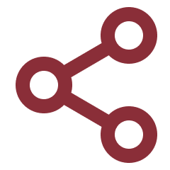 Icon of 3 dots connected by lines