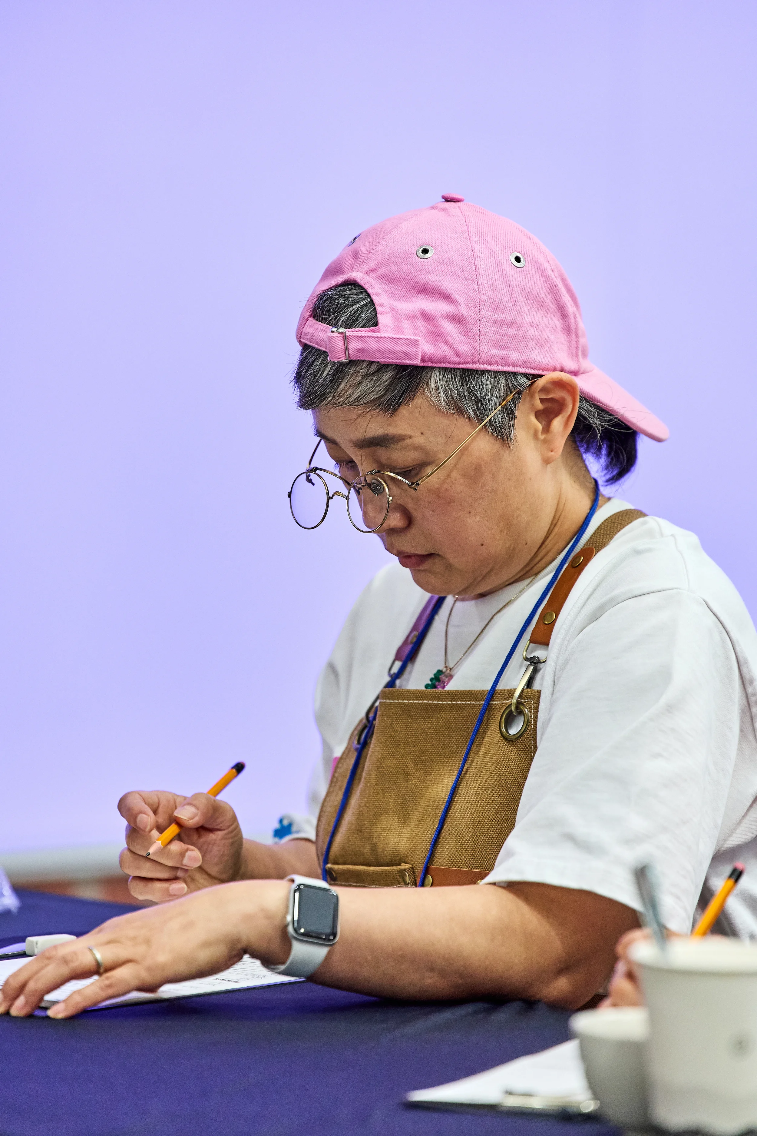 Participant in Q Grader class reviews document