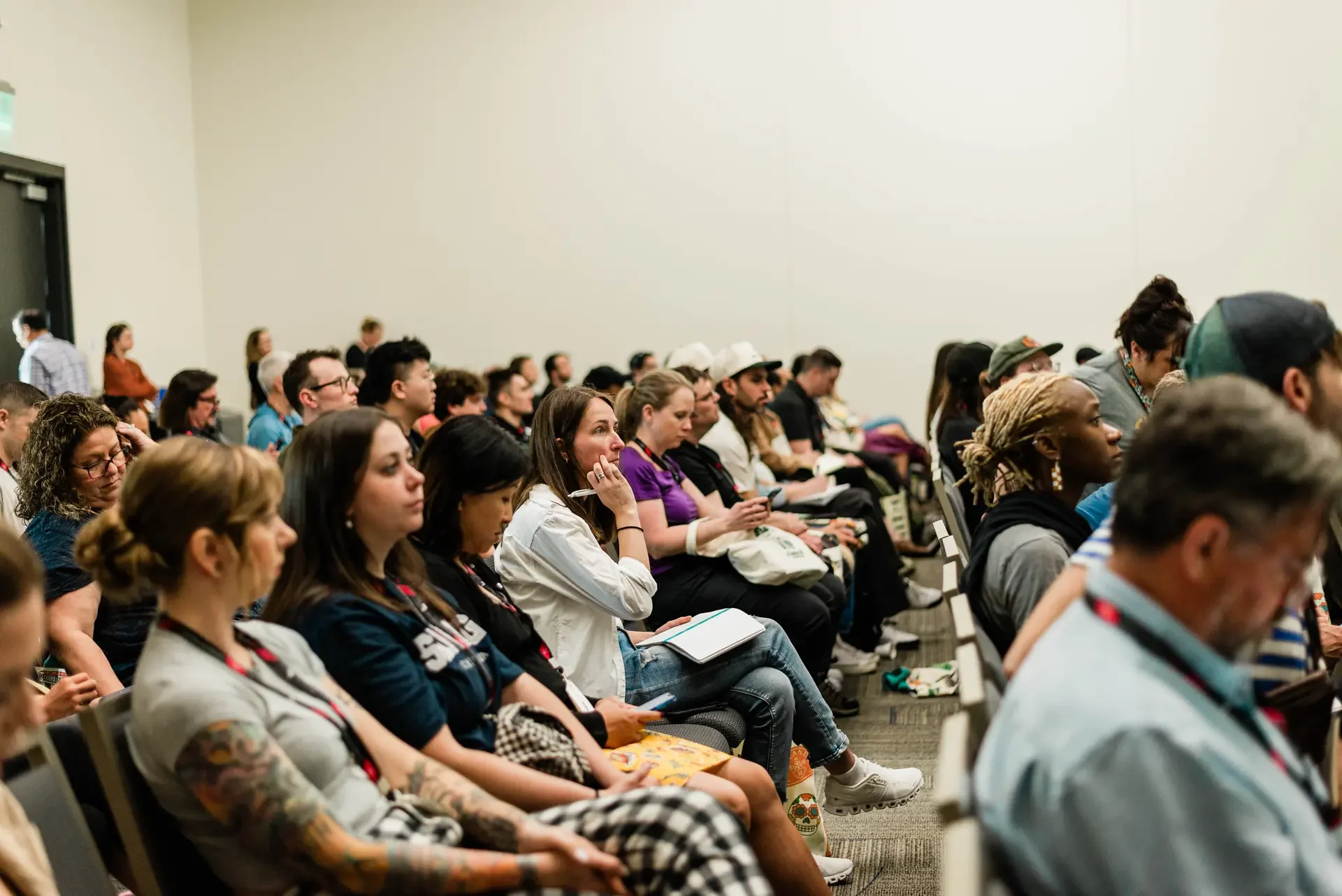 Attendees at a World of Coffee lecture
