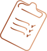 Outline of a clipboard with papers.