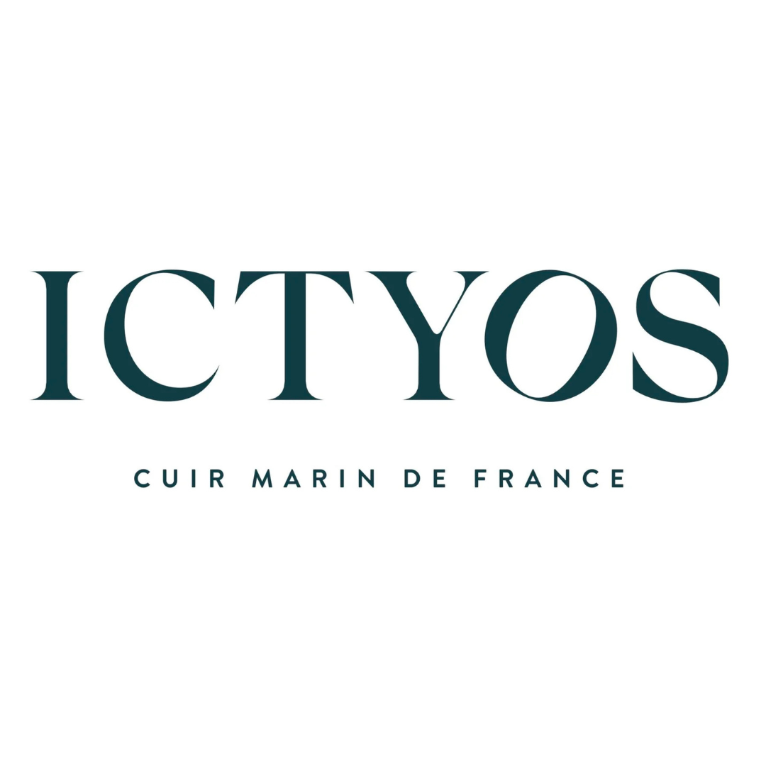 Logo de la marque ICTYOS avec le texte 'Cuir Marin de France'