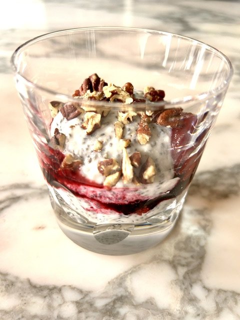 Chia Pudding with Red Fruit Compote