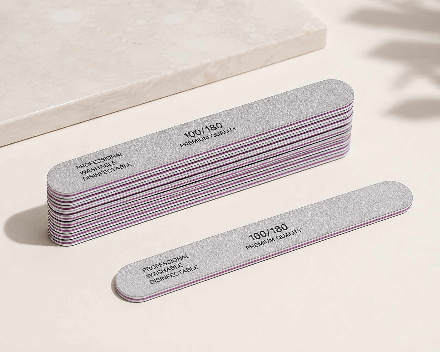 Zebra Nail File round 180/240 Grit- 50 Pack