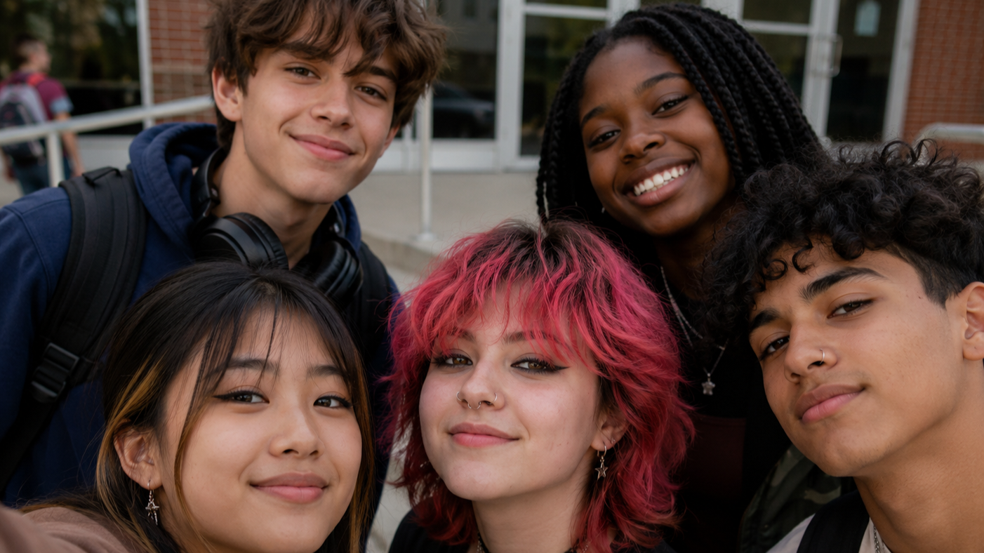 Group of diverse teenagers Reach Resource Services does not discriminate