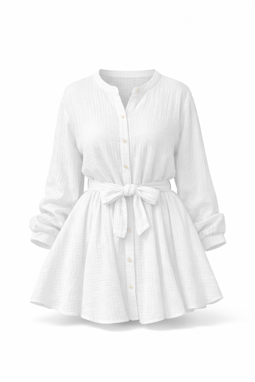Robe Blanche en Gaze de Coton