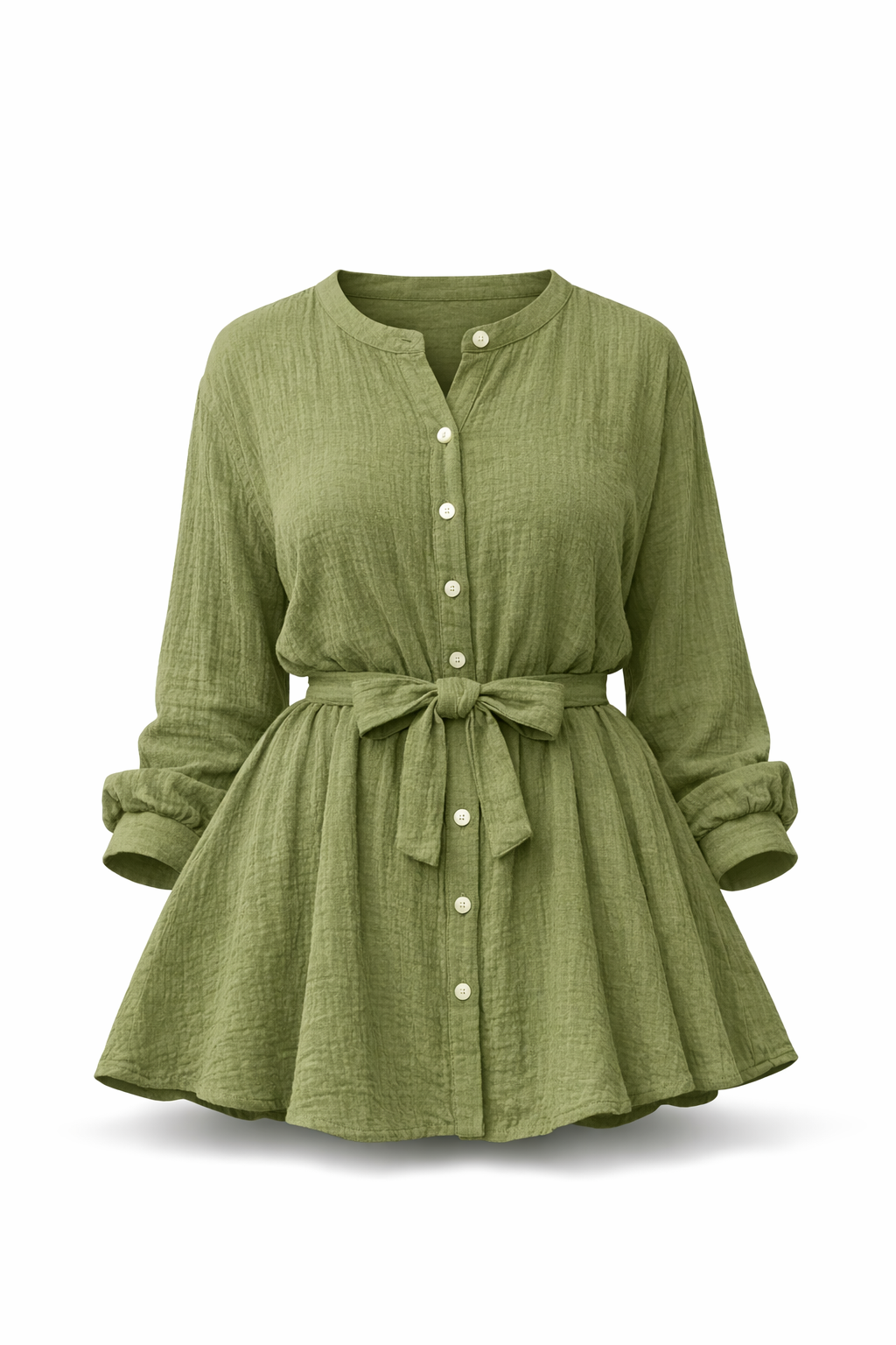 Robe en Gaze de Coton - Verte Olive