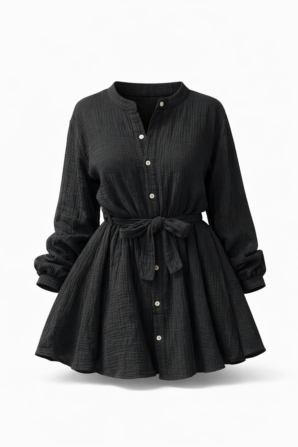 Robe en Gaze de Coton Noire