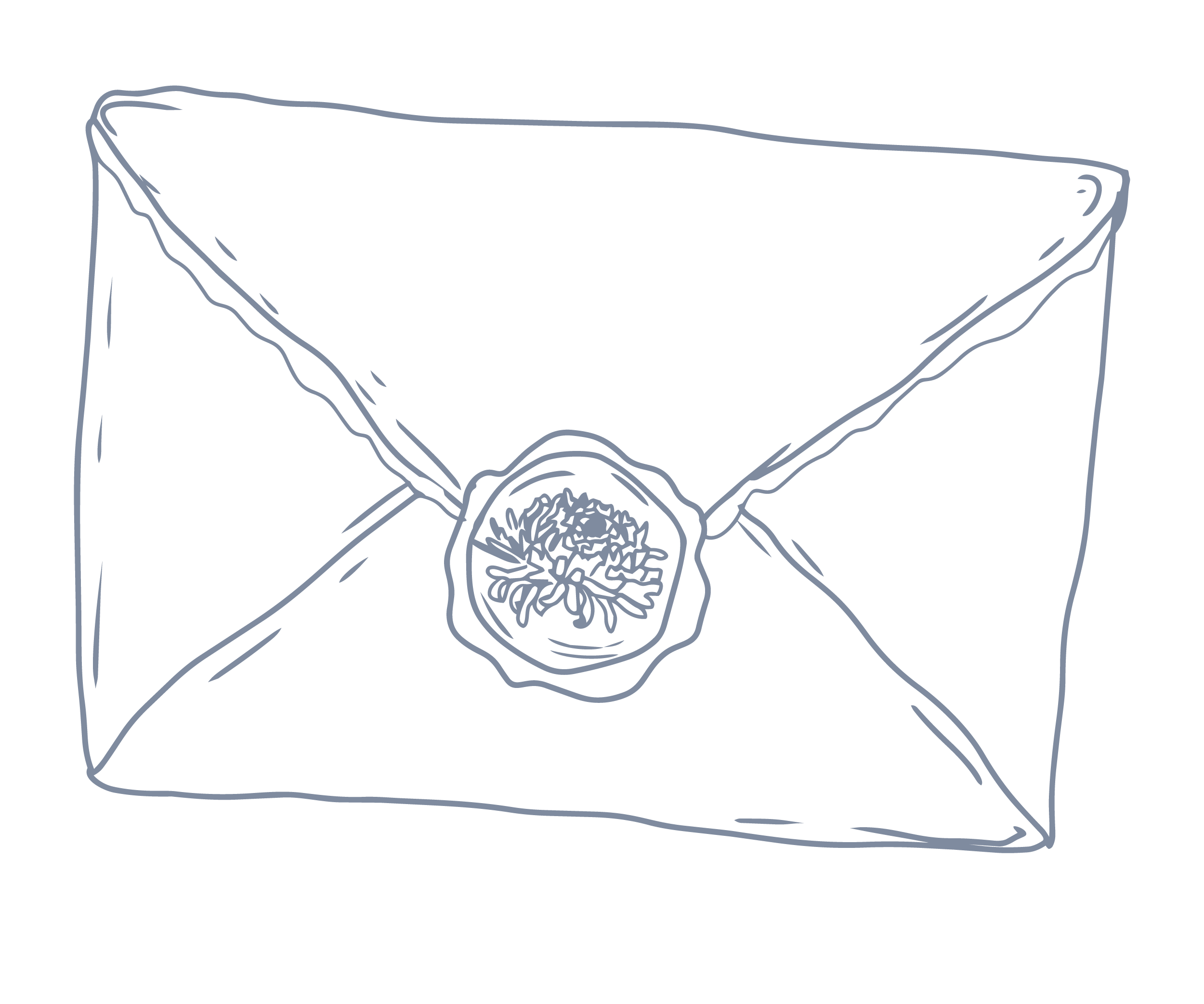 Outline of a cardboard box with an open top and a detailed flower illustration inside.