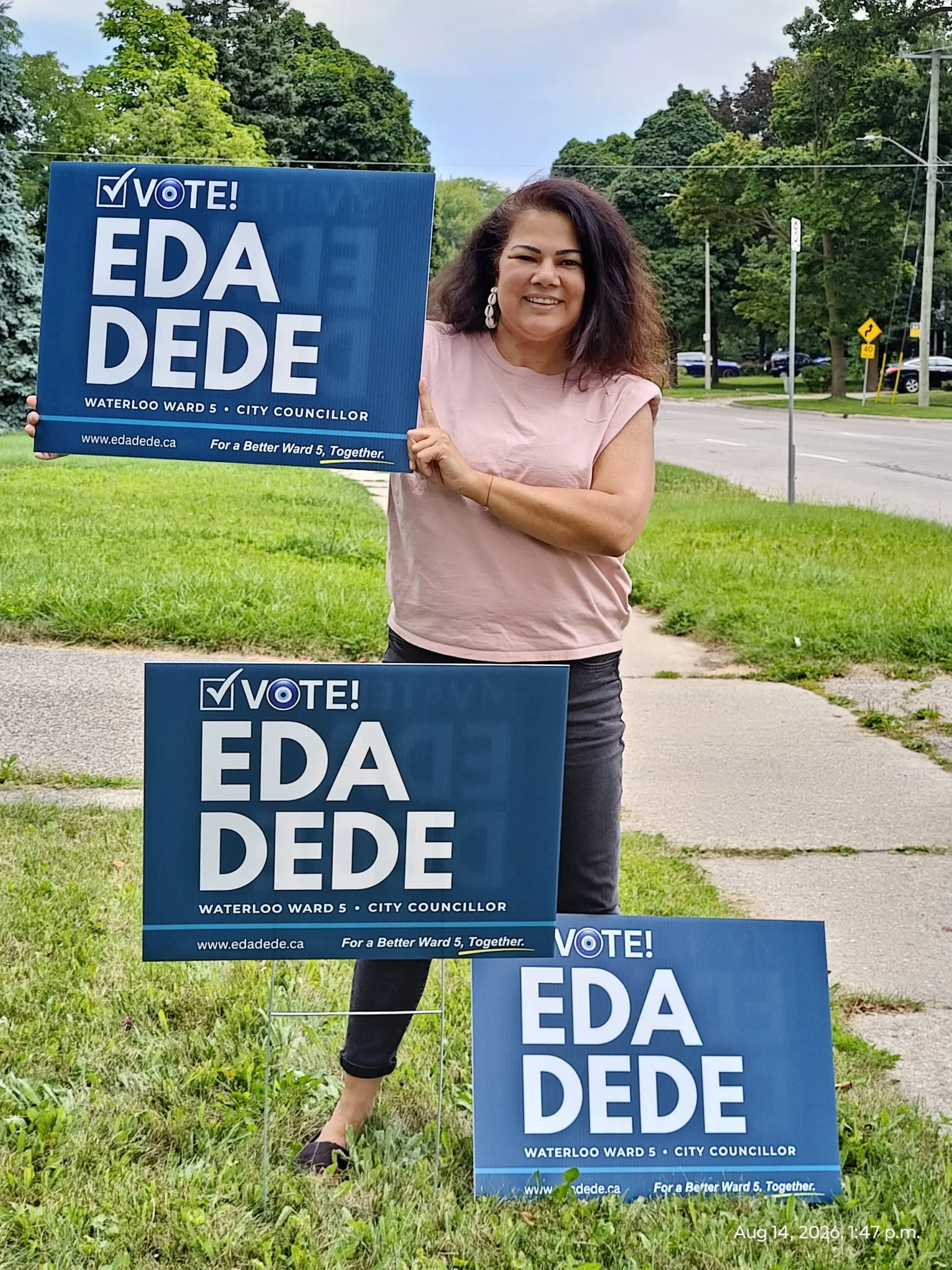 Signs are ready!!! Please sign up for a lawn sign on my website(https://www.edadede.ca/requestasign), or just simply DM me!

I am overwhelmed with the positive conversations at the doors! Looking forward to getting to know each one of you! 

Special 