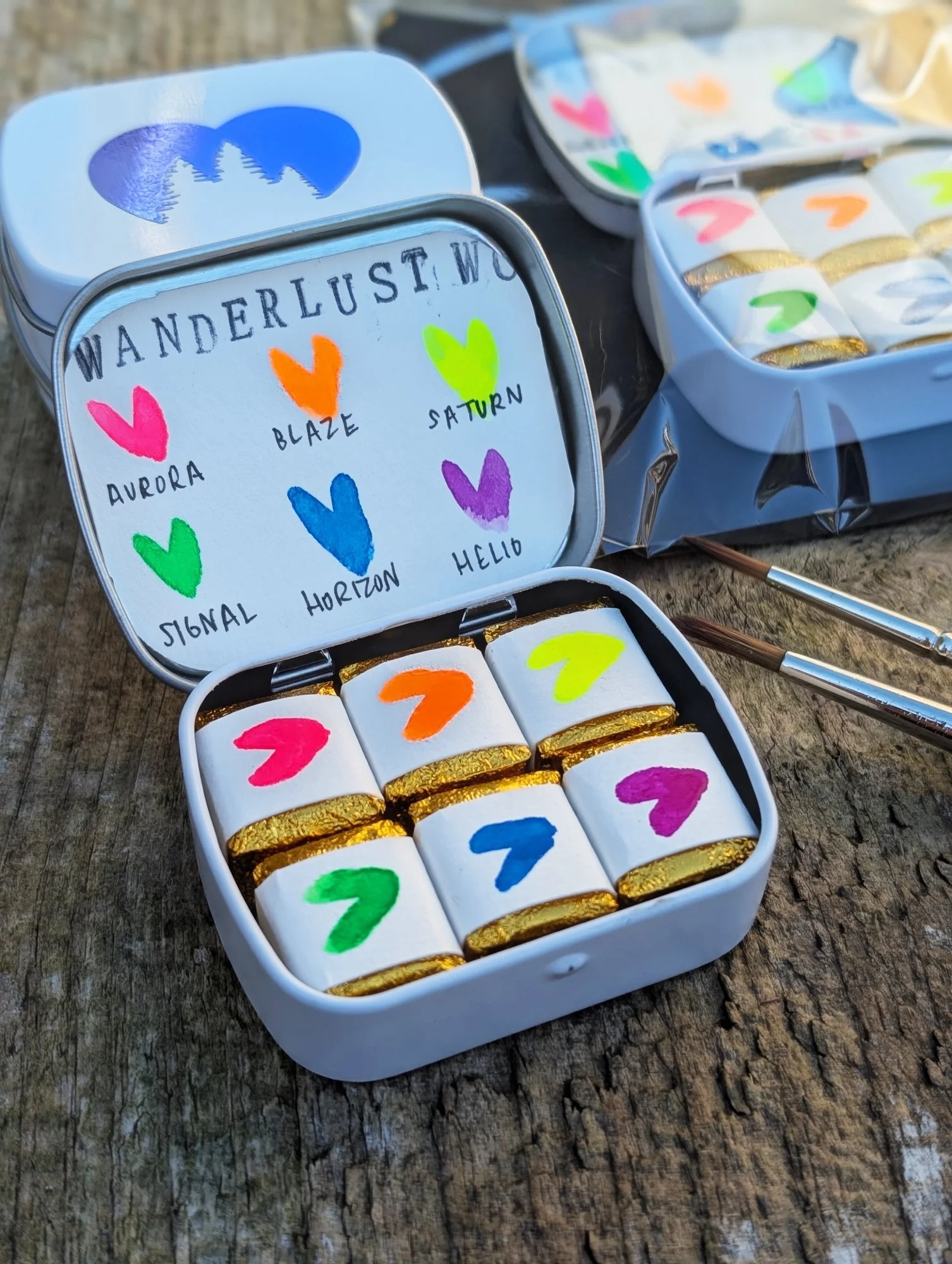 neon paint watercolor handmade
