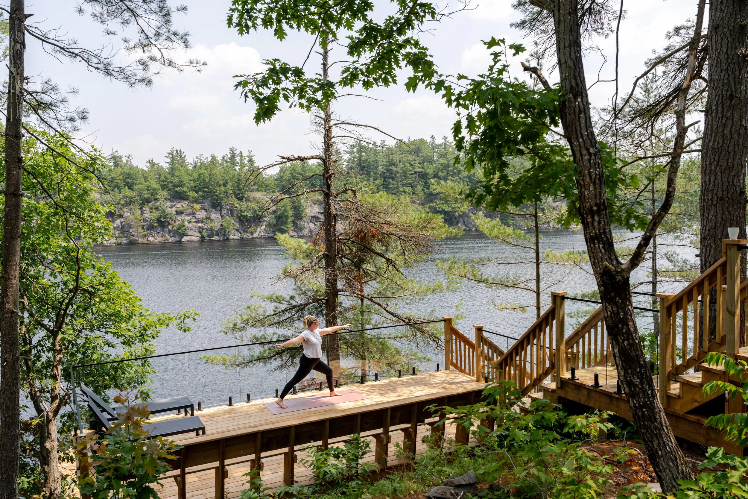 observation deck is perfect for yoga, sunbathing or taking in panoramic lake views in Muskoka