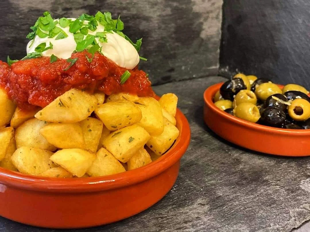 Patatas Bravas and Manzanilla  Olives