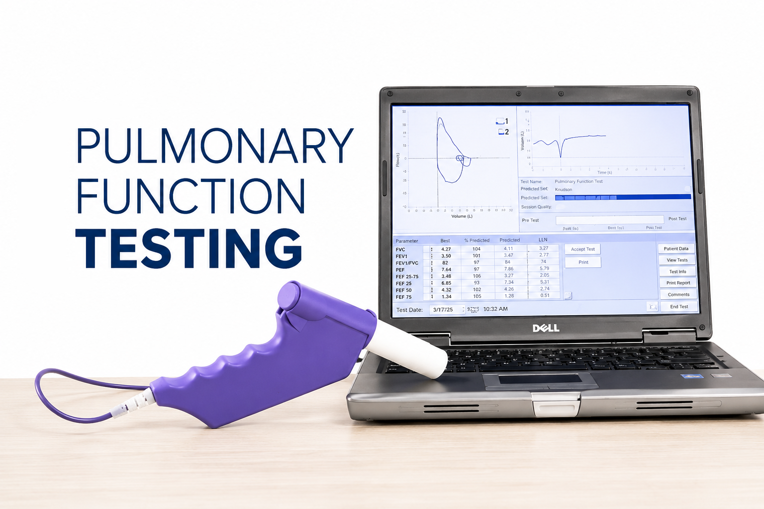 Pulmonary function testing computer and device.