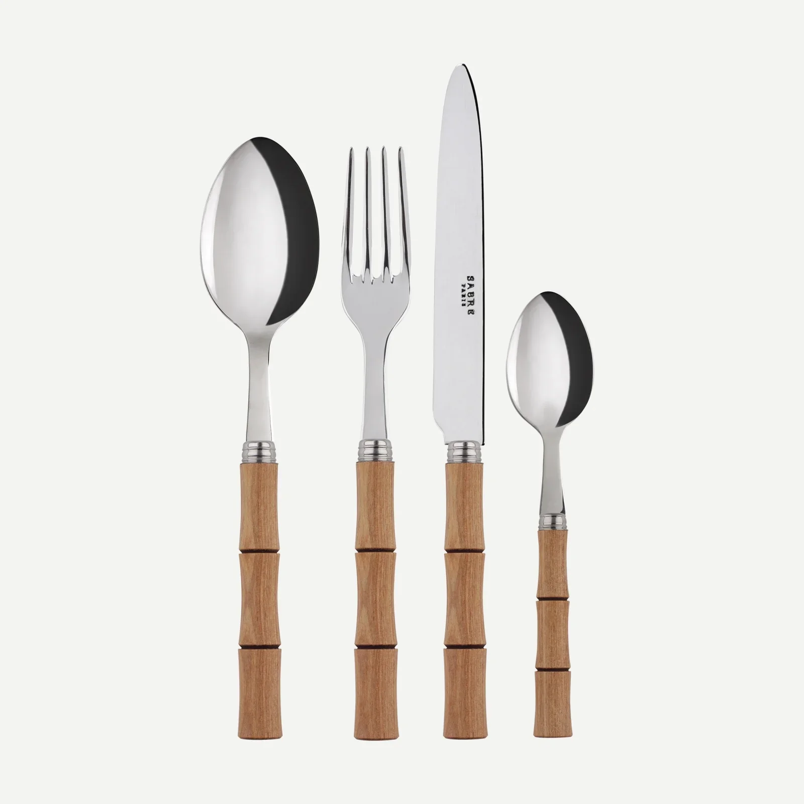 Set of 4 table cutlery - Bamboo, Light laminated wood