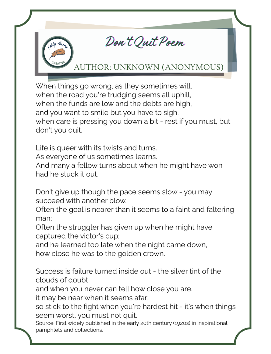 Click the image for the printable version if the poem "Don't Quit"
