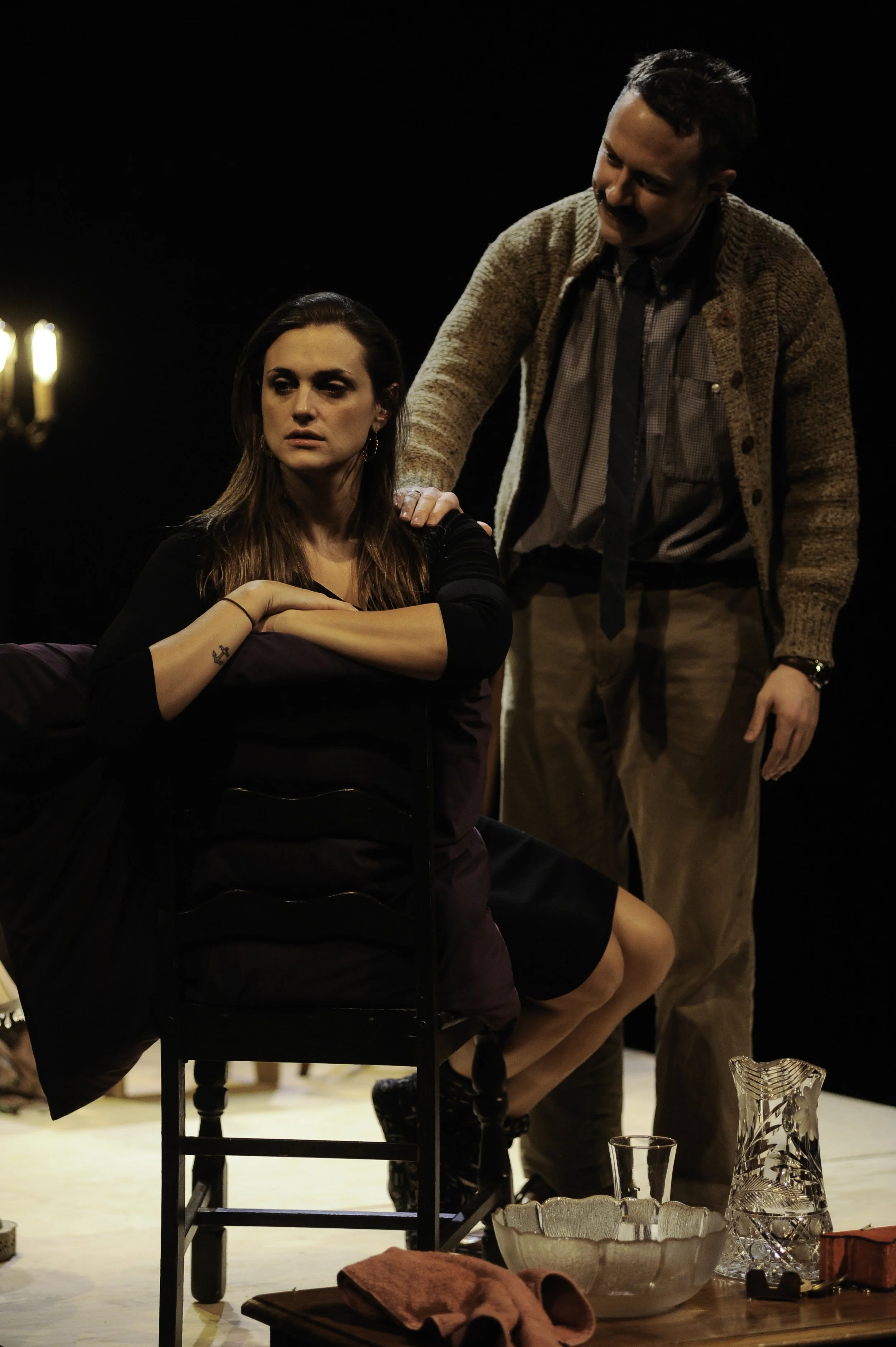 Cliff Miller and Daniela Mastropietro in The Three Sisters by Anton Chekhov,,  the Paul Schmidt translation, directed by Scott Ebersold, Columbia Stages, Schapiro Theatre, 2013