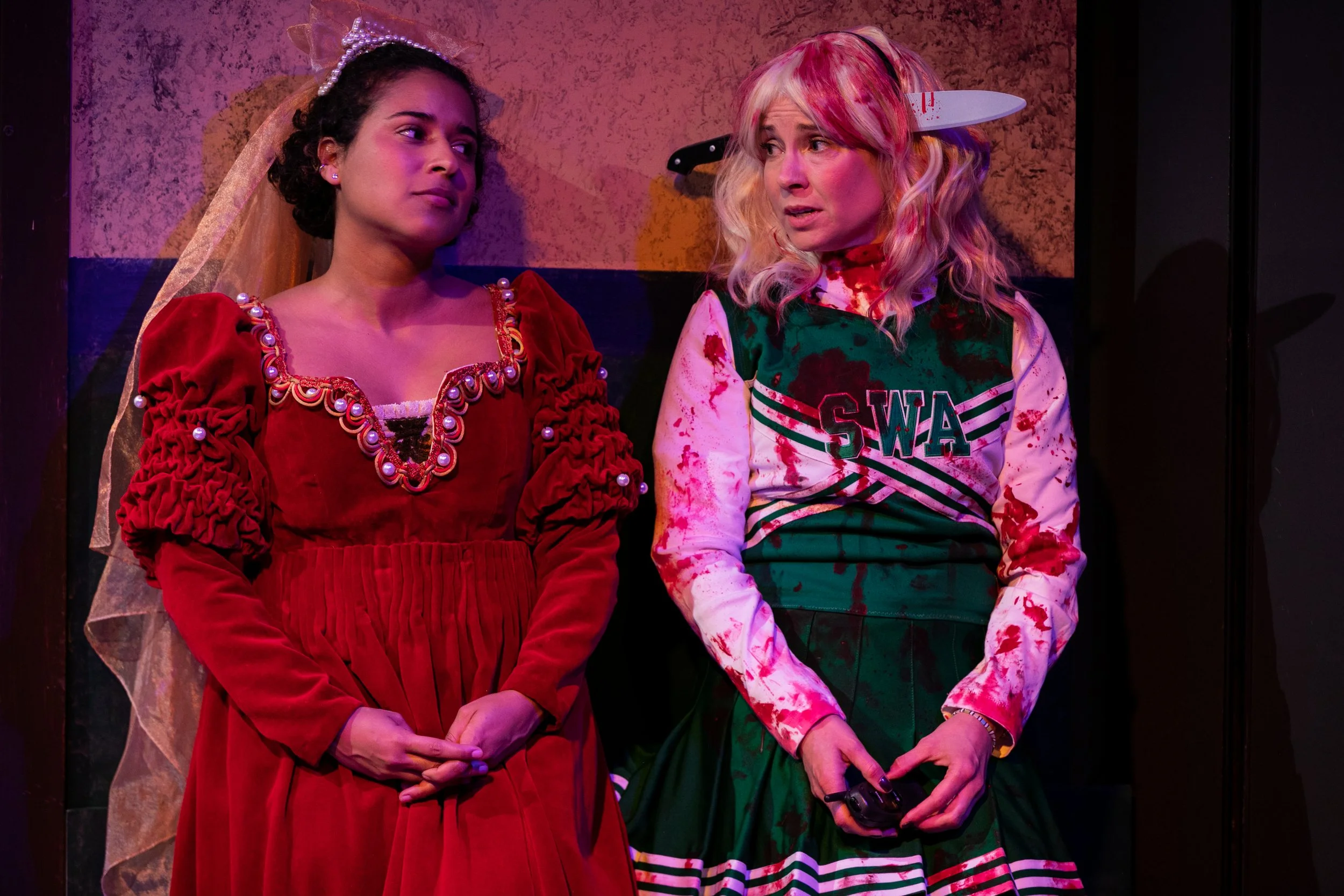 Leah Nicole Raymond and Rocky Vega in Mercutio Loves Romeo Love Juliet Loves by Gina Femia, directed by Scott Ebersold, Boomerang Theatre Company, Gural Theatre of ART/NY 2024