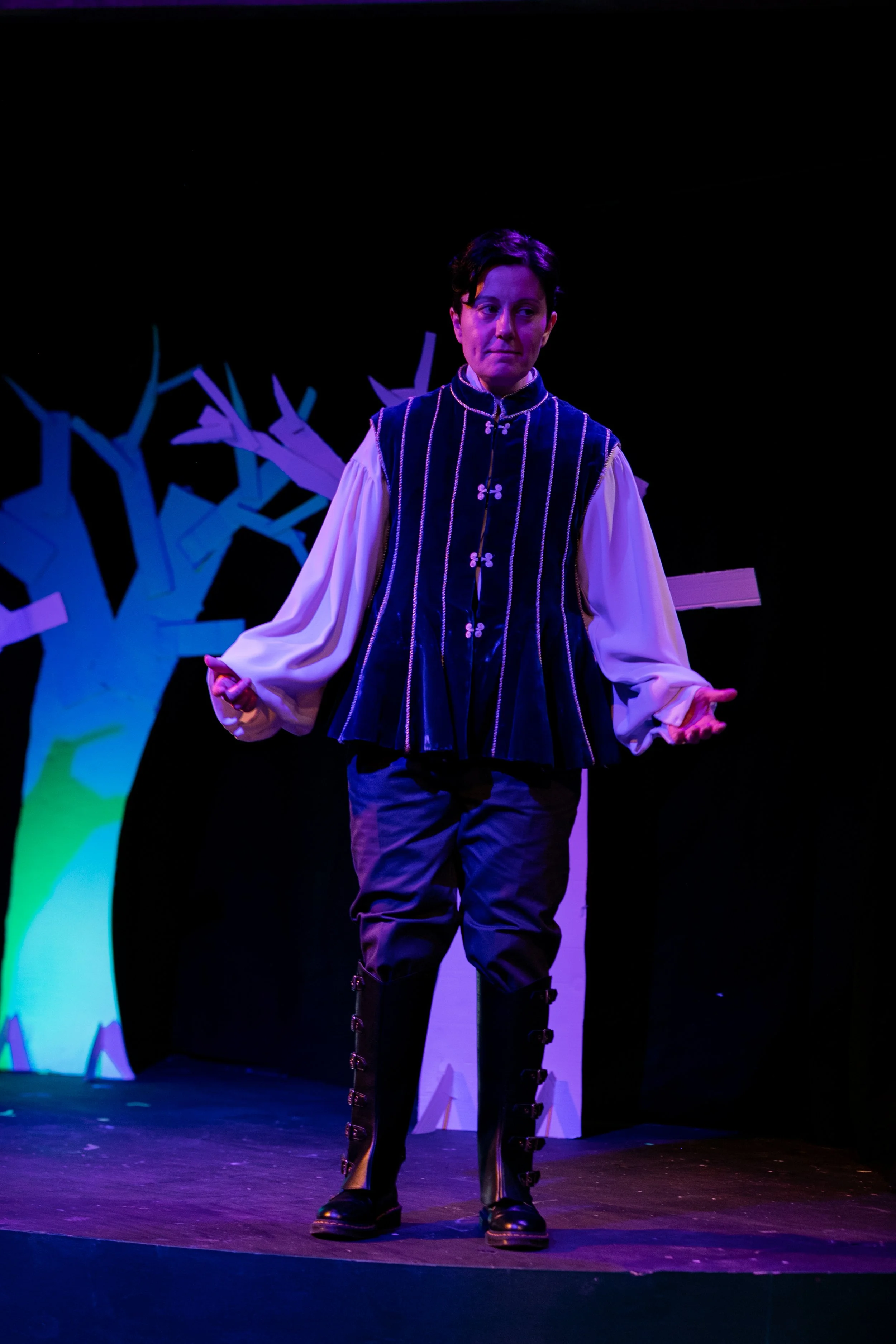 Stacey Raymond in Mercutio Loves Romeo Love Juliet Loves by Gina Femia, directed by Scott Ebersold, Boomerang Theatre Company, Gural Theatre of ART/NY 2024