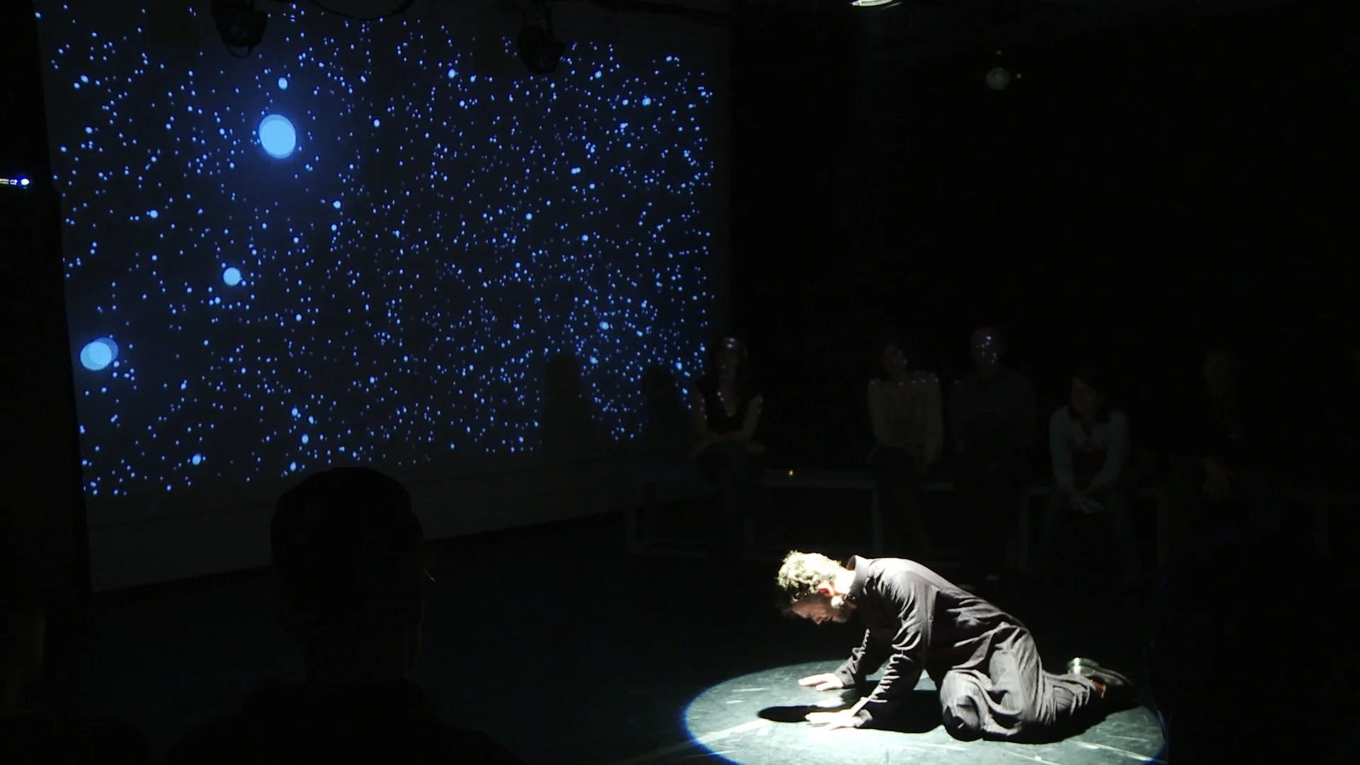 Murray Bartlett in The Calmative, based on the short story by Samuel Beckett and the writings of Nancy Cunard, Adapted by Scott Ebersold and Ensemble, directed by Scott Ebersold,  Columbia University, Nash Studios, 2012