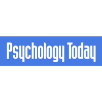 Text reading 'Psychology Today' on a blue and black background.
