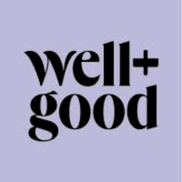Well+good logo in black text on a light purple background