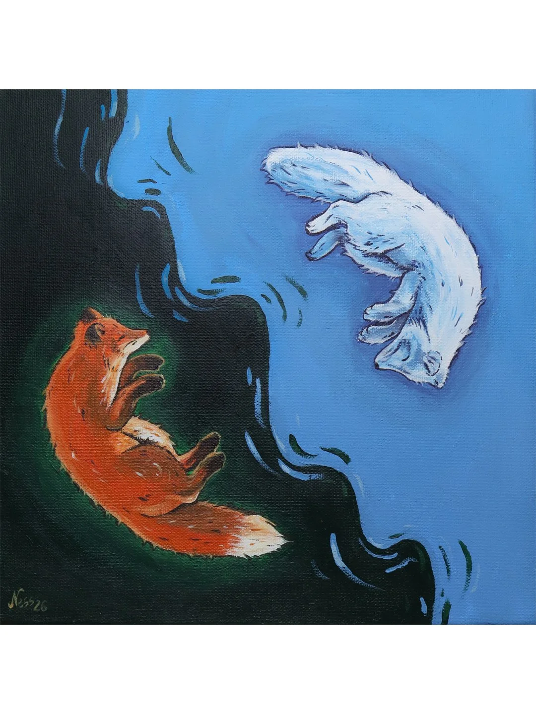 "Füchse im Ausgleich" - Originalkunstwerk
