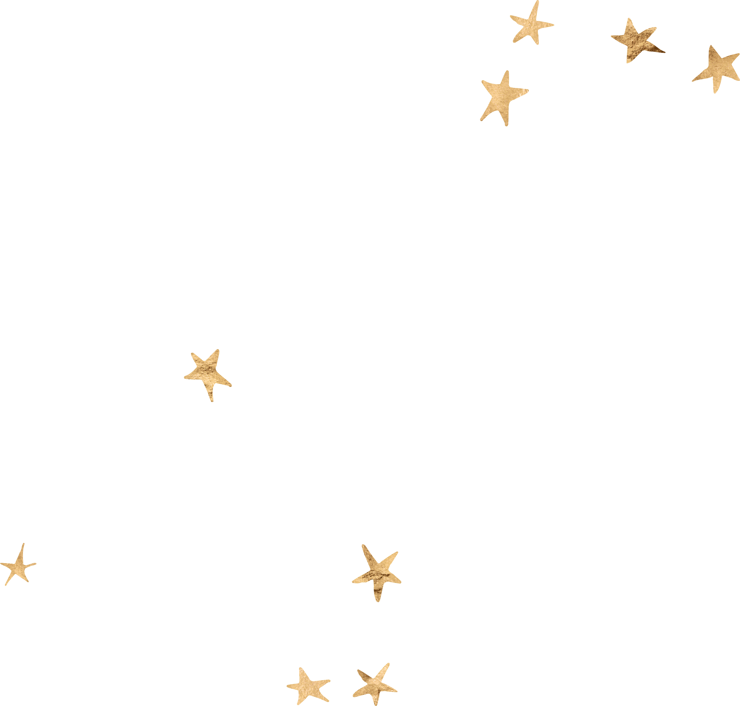 Decorative illustration featuring gold stars and a white rectangular frame with a striped rainbow pattern on the right side in the constellation of Aries.