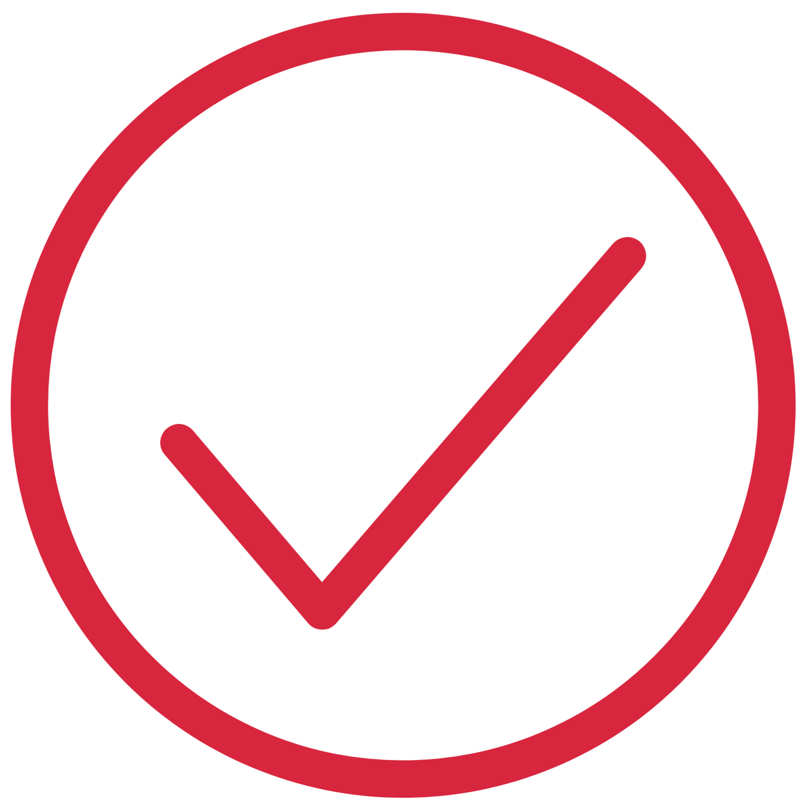 Red circle with a red tick