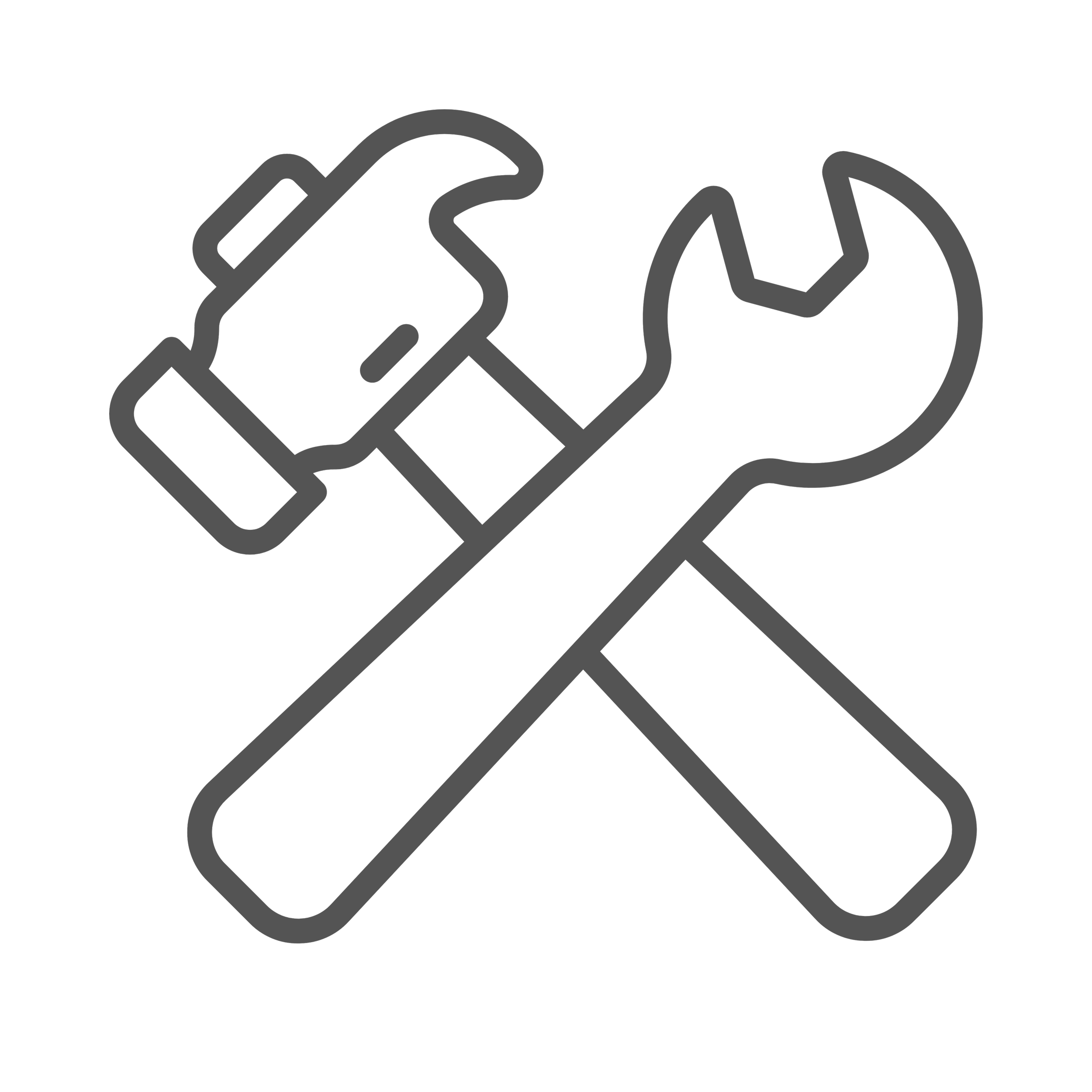 Outline of a hammer and wrench icon