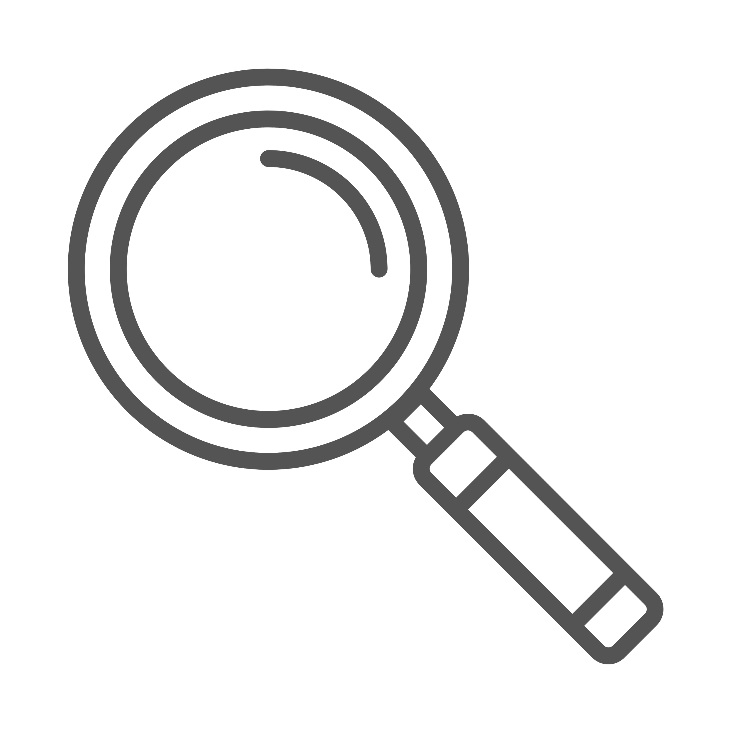 magnifying glass icon and gray concentric circles.