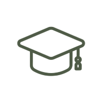 Icon of a graduation cap with a tassel