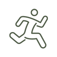 Line drawing of a person running